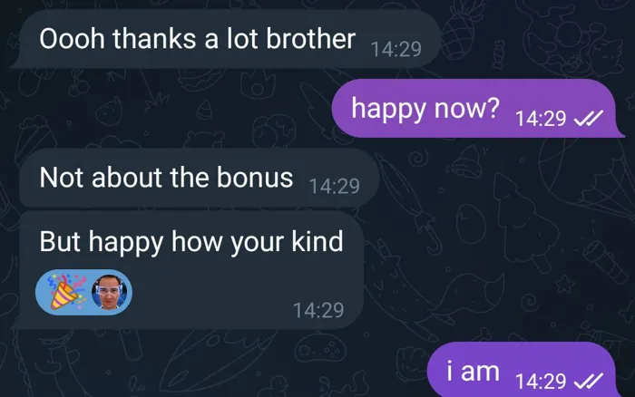 Screenshot of a real client review