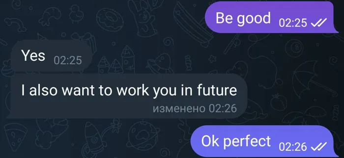 Screenshot of a real client review