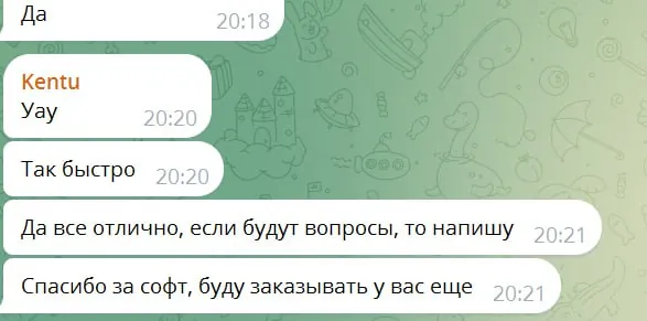 Screenshot of a real client review