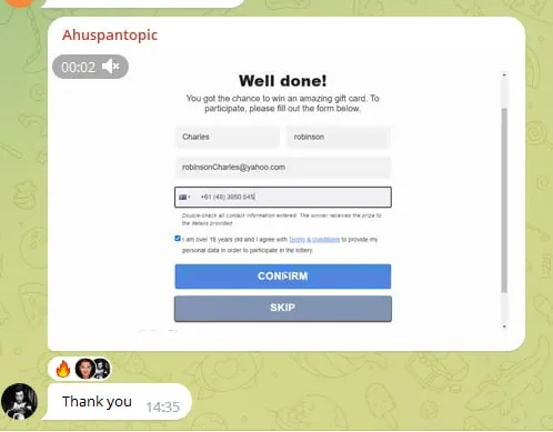Screenshot of a real client review