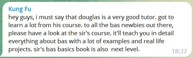 Screenshot of a real client review