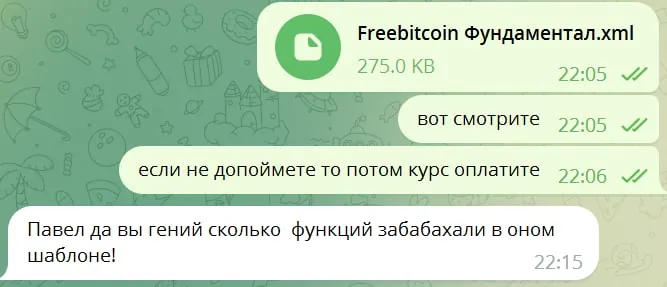 Screenshot of a real client review