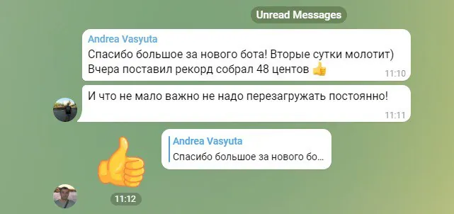 Screenshot of a real client review