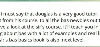 Screenshot of a real client review